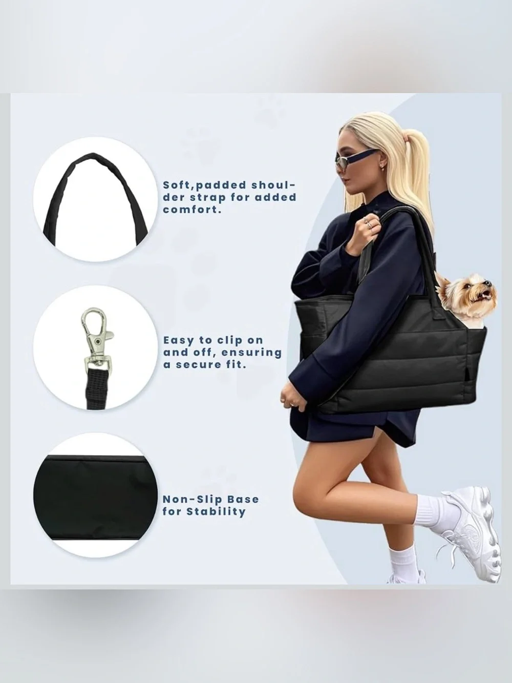 Black Dog Carrier Tote Bag